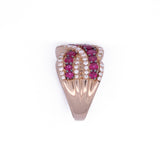 14K Yellow Gold Diamond and Ruby Ring