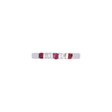 14K White Gold Ruby And Diamond Band