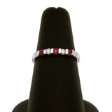14K White Gold Ruby And Diamond Band