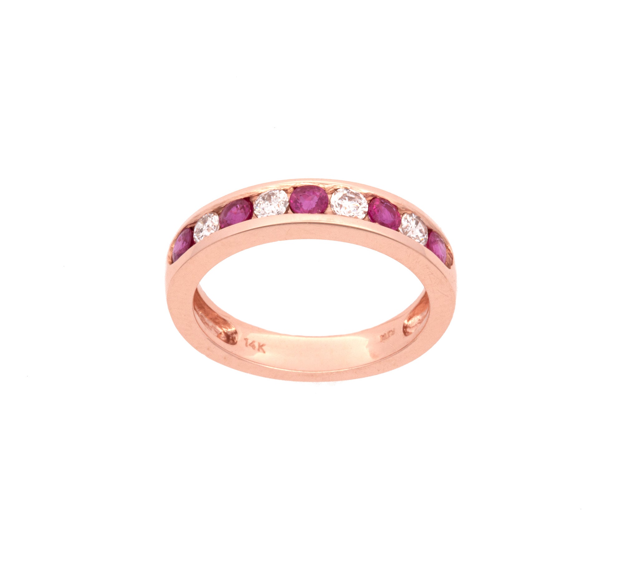 14K Yellow Gold Ruby And Diamond Ring