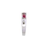 14K White Gold Oval Ruby And Diamond Ring