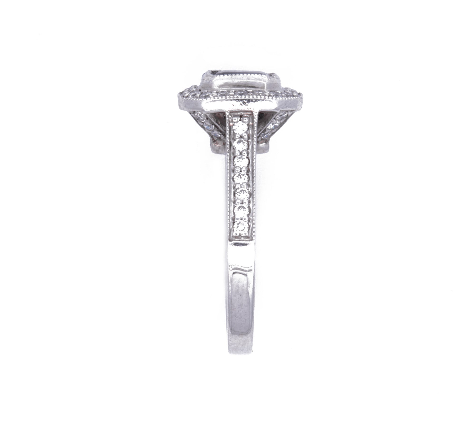 14K White Gold Sapphire and Diamond Ring