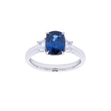 Platinum Sapphire And Diamond Ring