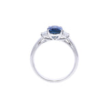 Platinum Sapphire And Diamond Ring