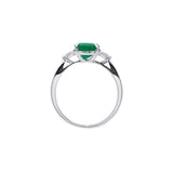 Platinum Emerald And Diamond Ring