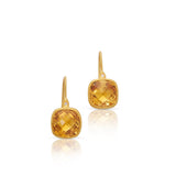Citrine and Diamond Earrings, 24K And 18K Yellow Gold