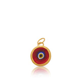 Circular Red Eye Pendant, 24K Yellow Gold