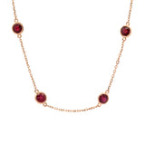 18K Yellow Gold 8.52ctw Ruby Station Necklace, 24 Inches