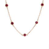 14K Yellow Gold 3.02ctw Ruby Station Necklace