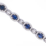14K White Gold Diamond and Sapphire Bracelet