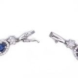 14K White Gold Diamond and Sapphire Bracelet