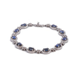 14K White Gold Diamond and Sapphire Bracelet