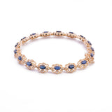 14K Yellow Gold Sapphire and Diamond Bracelet.