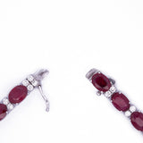14K White Gold Diamond and Ruby Bracelet