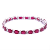 14K White Gold Diamond and Ruby Bracelet