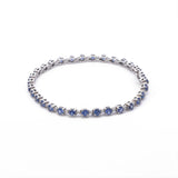 14K White Gold 7 Inch Sapphire and Diamond Bracelet