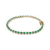 14K Yellow Gold Emerald Bracelet