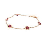 18K Yellow Gold Ruby Station Bracelet