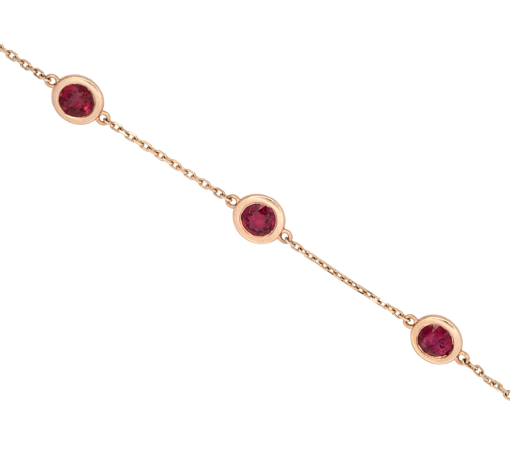 18K Yellow Gold Ruby Station Bracelet