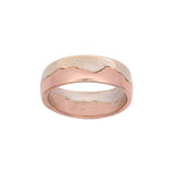 MT. Mansfield And Camels Hump Mountain Range Ring 14K Rose Gold And Sterling Silver