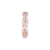 14K Yellow Gold Criss Cross Diamond Ring