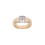 18K Yellow Gold And Platinum Mounting Diamond Ring