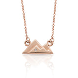 Mountainscapes Small Necklace With Diamond Accent and Cable Chain, 14K Rose Gold