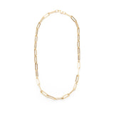 18K Yellow Gold Paperclip Link Necklace 16"