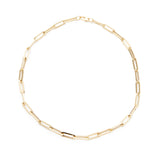 18K Yellow Gold Paperclip Link Necklace 16"