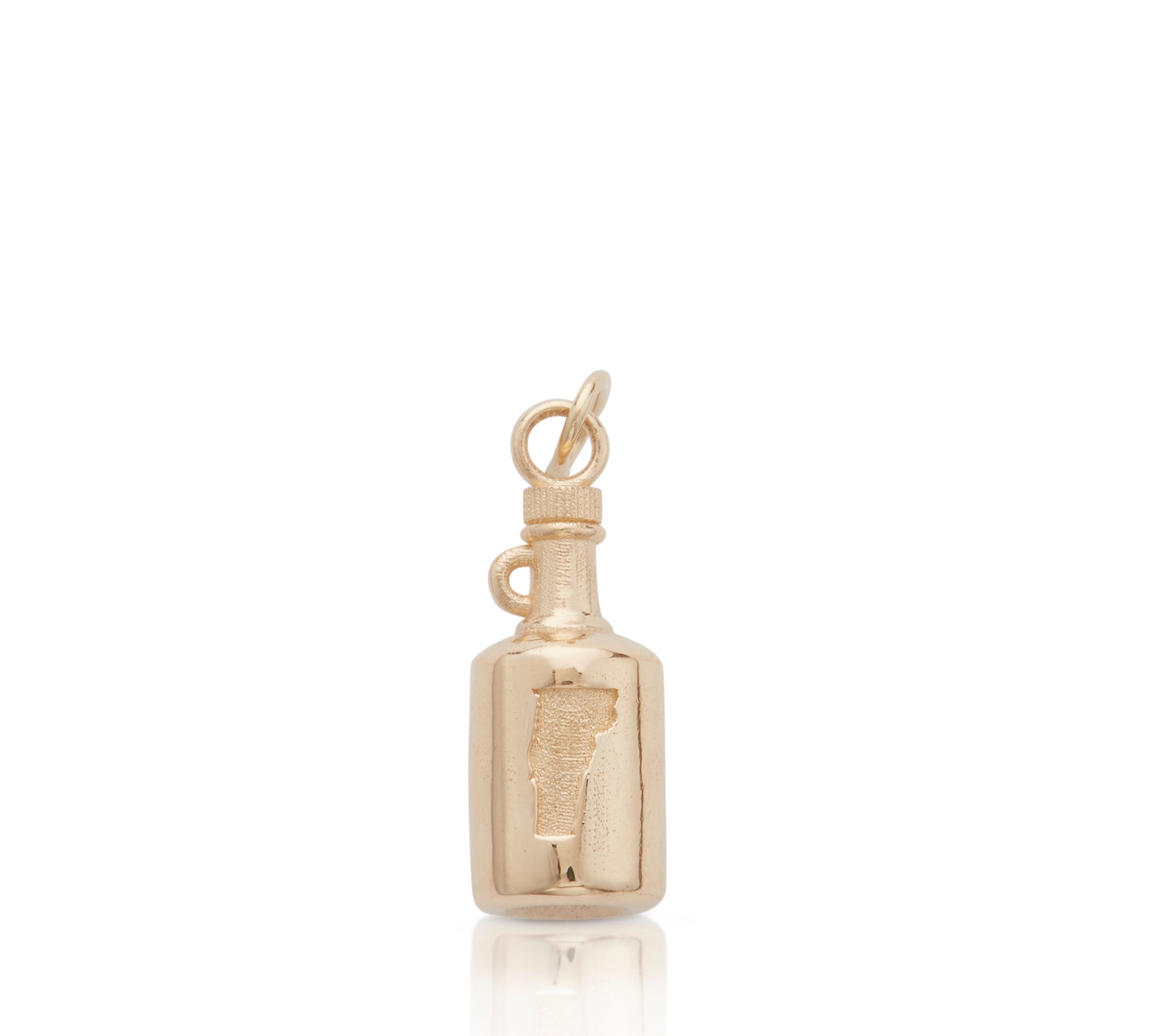 Round Maple Syrup Bottle Charm, 14K Yellow Gold