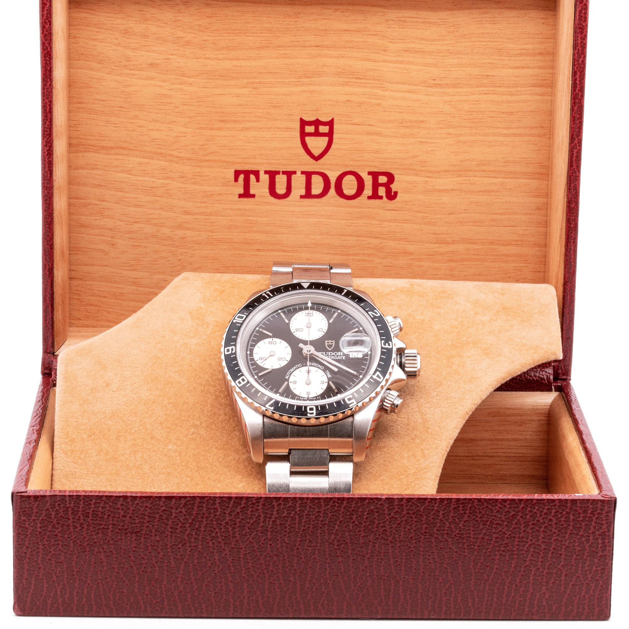 45mm Rolex Tudor OysterDate Chrono Time Watch With Box And Papers