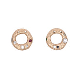 Two Custom 14K Yellow Gold Organic "Freeform" Circle Pendants With 1mm Cable Link Chain, 15.5 Inches