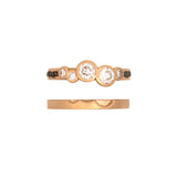Custom 18K Yellow Gold Round Brilliant Cut Diamond Ring With Brushed Finish