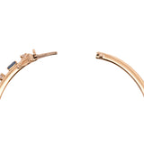 Custom 18K Yellow Gold 4mm Blue Baguette Sapphire And Round Diamond Hinged Bracelet