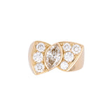 Custom 18K Yellow Gold Marquise And Round Diamond Ring