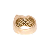 Custom 18K Yellow Gold Marquise And Round Diamond Ring