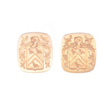14K Yellow Gold Family Crest Engraved Cufflinks