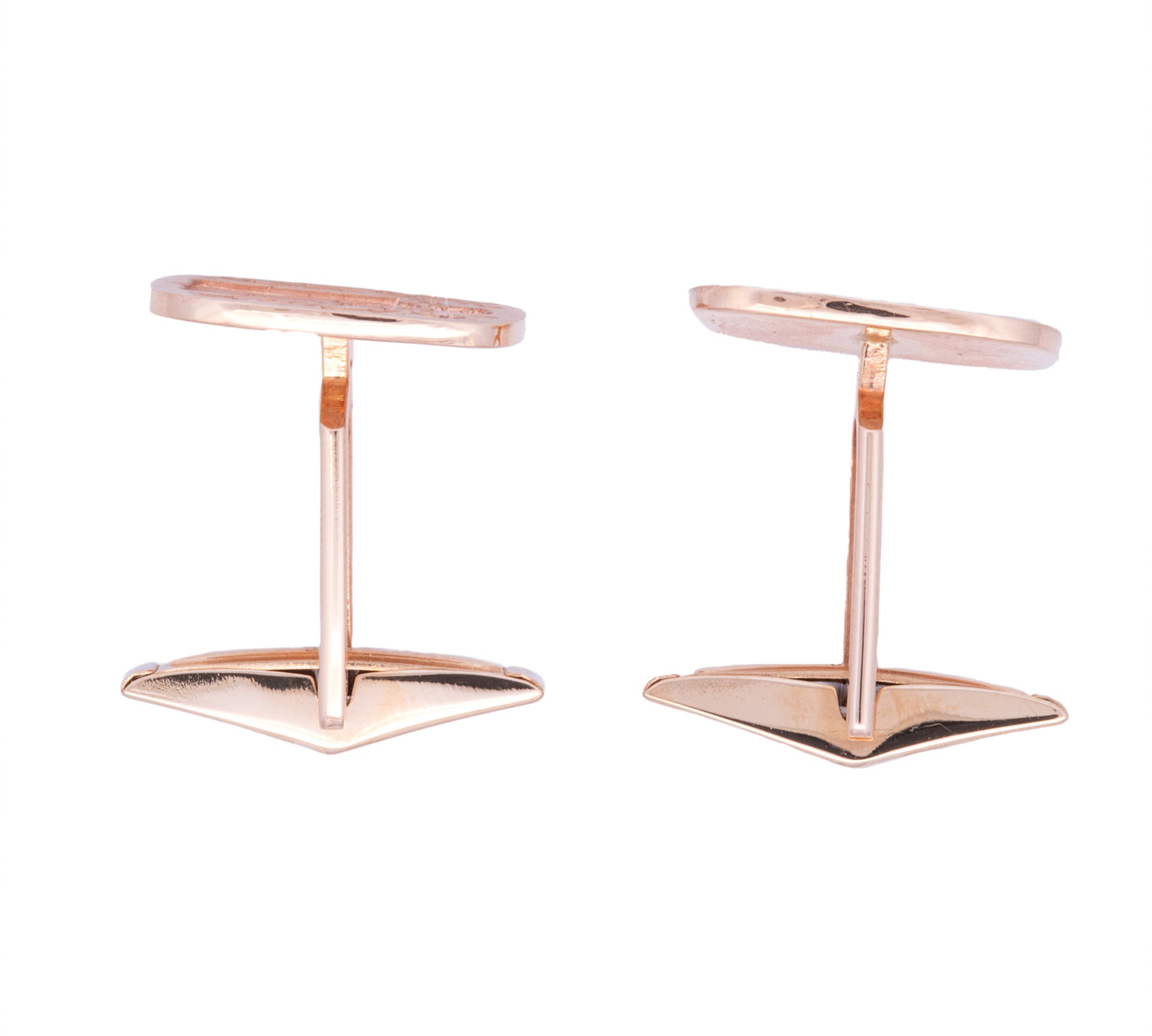 14K Yellow Gold Family Crest Engraved Cufflinks