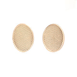 18K Yellow Gold English Textured Oval 4 Ornament Cufflinks