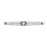 14K White Gold Art Deco Diamond and Sapphire Pin