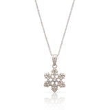 Stockbridge Etched Snowflake Pendant With 18" Chain, 14K White Gold
