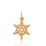 Small Snowflake Charm, 14K Yellow Gold