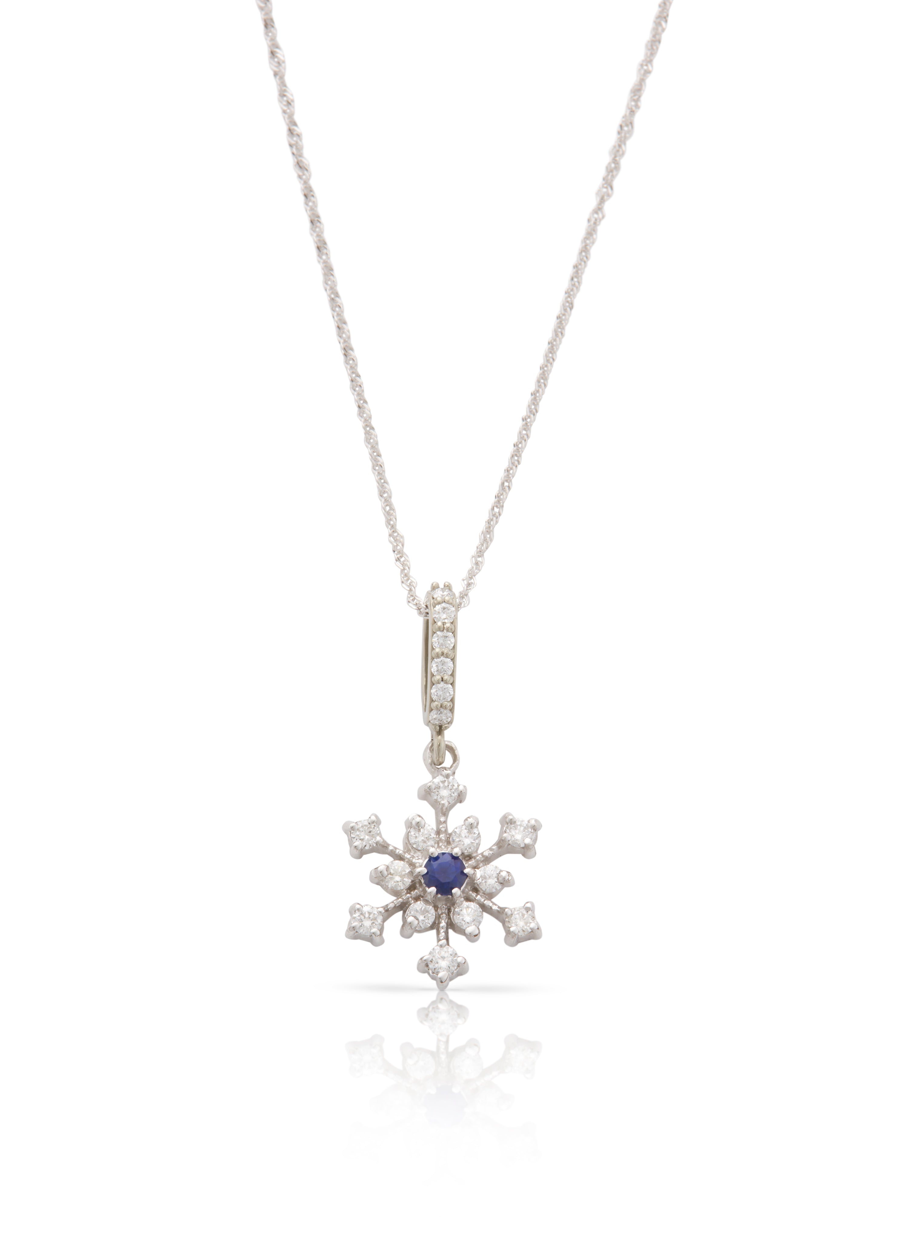 Sapphire hot sale snowflake necklace