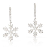 Calais 1.00ctw Diamond Snowflake Dangle Earrings 14K White Gold