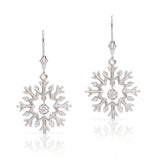 Cabot Diamond Snowflake Earrings with Leverbacks 14K White Gold