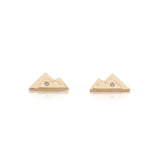 Small Mountainscapes Earrings With Diamonds, 14K Yellow Gold