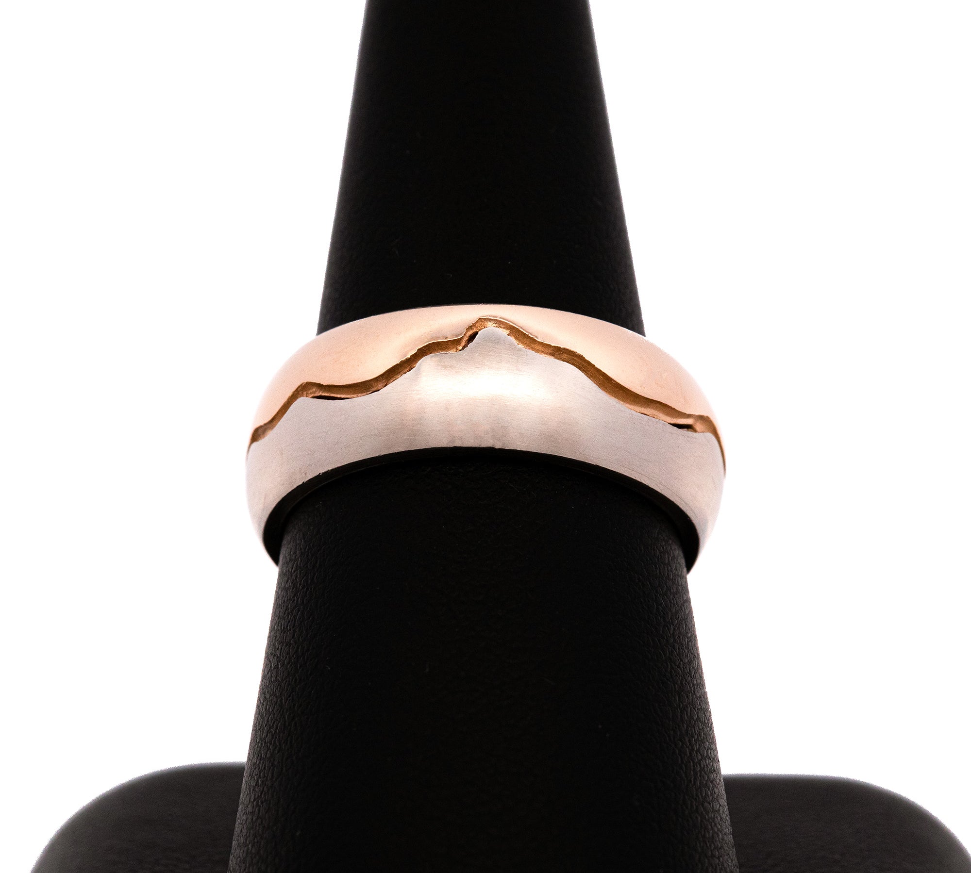 Green Mountain Range Band 14K Yellow And White Gold