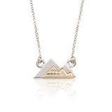 Diamond Mountainscape Pendant, 14K White and Yellow Gold
