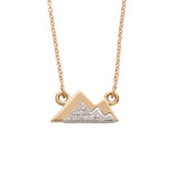 18" Diamond Mountainscape Pendants, 14K White and Yellow Gold