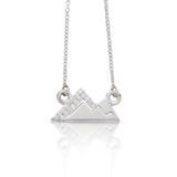 Mountainscape Diamond Pendant With 18 Inch Chain, 14K White Gold